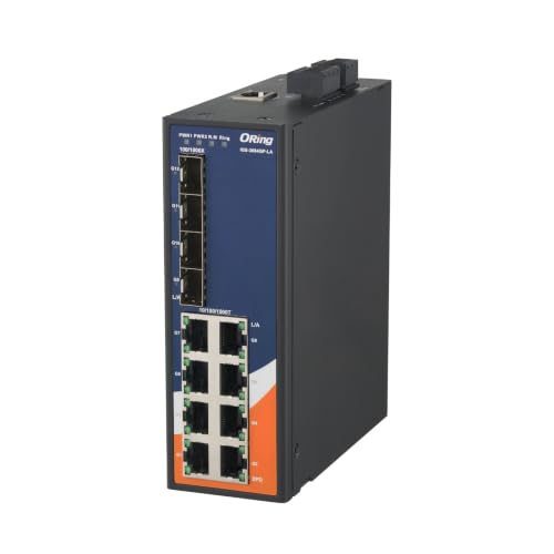 Image of IGS-3084GP-LA | 12-Port Managed Gigabit Ethernet Switch, 8 GE + 4 SFP Slots, ORing Industrial Networking