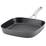 Anolon Allure Hard Anodized Nonstick Deep Square Griddle Pan/Grill, 11 Inch - Dark Gray