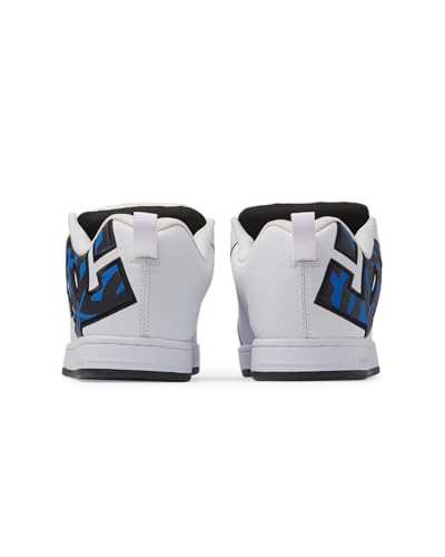 DC Shoes DC Shoes Men's Court Graffik Skateboard Shoes, White Grey Blue, 7.5 Men