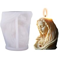 Molde religioso de silicona, molde 3D para velas de la Virgen