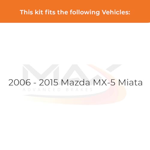 Image of Max Advanced Brakes Front Brake Kit Compatible With 2006 2007 2008 2009 2010 2011 2012 2013 2014 2015 Mazda MX-5 Miata Replacement Geomet Coated OE Disc Brake Rotors and Ceramic Brake Pads