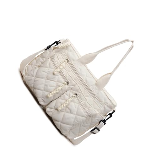 Grand sac fourre tout matelassé pour femme cabas nylon léger bandoulière réglable chic