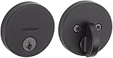 Kwikset 92580-007 258 Uptown Low Profile Slim Round Modern Contemporary Single Cylinder Deadbolt Door Lock featuring SmartKey Security in Iron Black