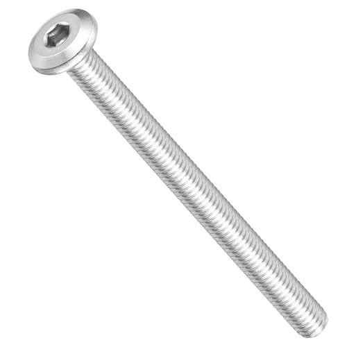 Image of METALLIXITY Flat Head Hex Socket Cap Screws Bolts(M6-1x75) 15Pcs, 304 Stainless Steel Hex Socket Furniture Bolts Screws - for Furniture Woodworking Project, Silver Tone