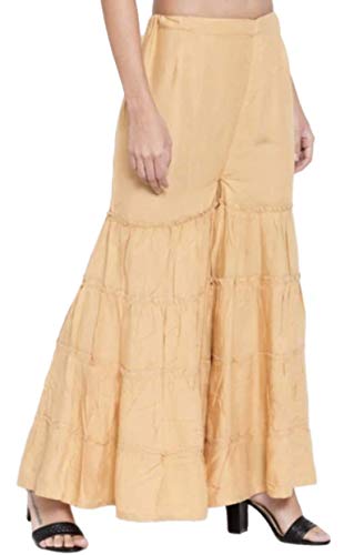Image of TNQ Women's Rayon Relaxed Flared Garara-Sharara