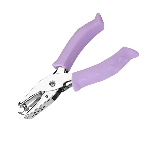 1PCS Single Hole Punch Handheld Small Hole Punch Purple Single Bill Punch Mini Paper Soft Handle Suitable For DIY Handicraft Label Clothing Bill Scrapbook Tool