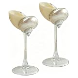 LYFJMUS 2 Pcs Seashell Wine Glasses Wedding Wine Glasses Conch Cup Martini Cocktail Glass Cup for Birthday Wedding Beach Bridesmaids Anniversary Party