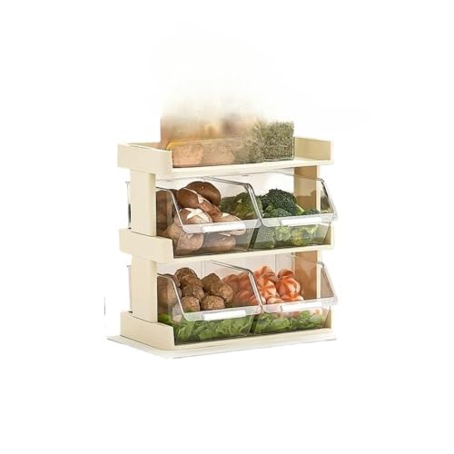 Wyazziv 多層カラーコーヒー収納棚透明PET引き出し式卓上カプセルコーヒーバッグキッチン家庭用多機能引き出し式卓上鍋皿多層仕分けおかず (H)