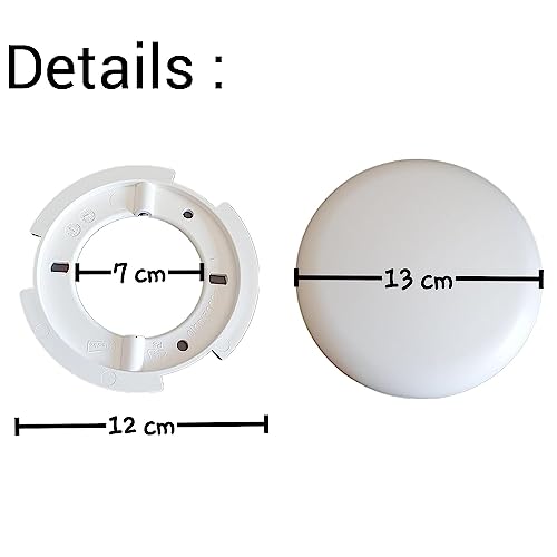 Kabelabdeckung Wand Verteilerdose Decke Kabelabdeckung Deckenlampe Deckendose Abdeckdose Abzweigdose flach Deckenrosette weiß Deckenkabel Abdeckung Lampenanschluss Ø 13cm x 1,5cm (1x 130mm weiß)
