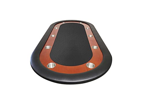 Bbo Poker Ultimate Mahogany Folding Poker Table For 10 Players With Speed Cloth Playing Surface (Black) #TOP2