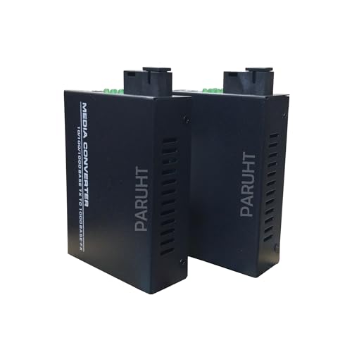 Image of 1-Pair |1+1| Fiber Optic Media Converter Gigabit Ethernet Network Adapter 10 /100 /1000 Base TX to 1000 Base-FX, Black FOMC-PR