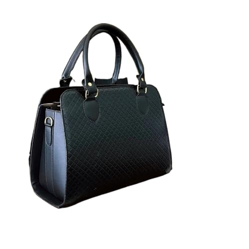 Bolsa Baú Grande Feminina Elegante de Mão e Alça Transversal(Preto)
