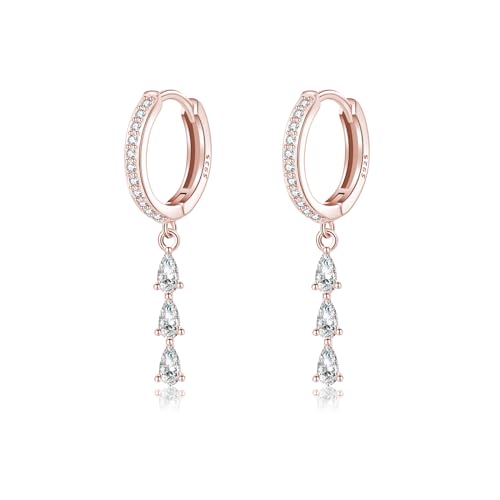 Pendientes de aro de plata y circonita cúbica perfectos para diario y eventos