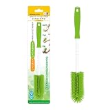 EDISONmama(エジソンママ) シリコンブラシ Lサイズ 哺乳瓶ブラシ 水筒 マイボトル グラス ベビー用 奥まで届く やわらか 衛生的 乾きやすい グリーン