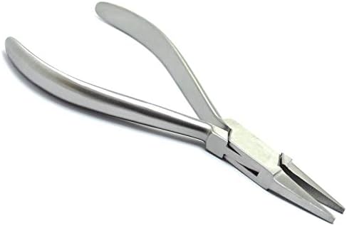 MEDSPO Professional Dental Pliers | Orthodontic Braces Wire Bending Loop Forming Pliers | Bracket Remover | Band Arch Wire Cutters (Flat Nose Plier)