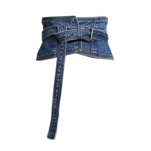 Women Denim Wide Obi Belt Wide Cinch Wrap Around Waist Band Belt for Kimono Shirt Dress