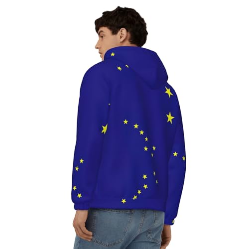 Sweat à capuche drapeau Alaska pour homme avec cordon de serrage confortable