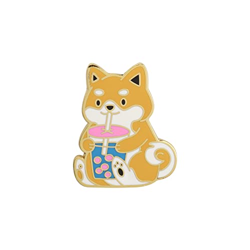 WSNANG Corgi Bubble Tea Enamel Pin Corgi Dog Pins for Backpacks Clothing Decoration Gift Corgi Lover Gift