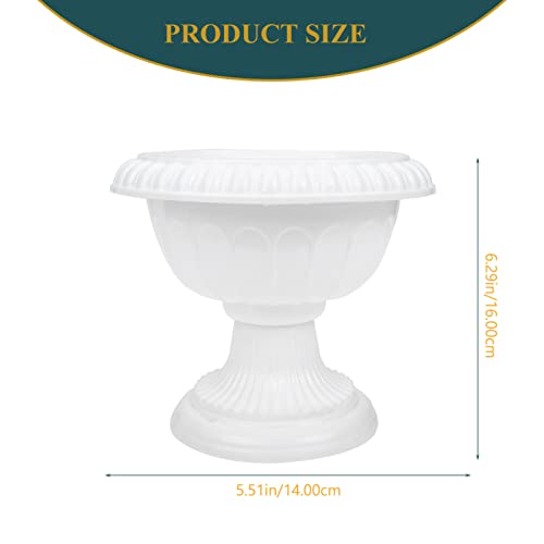Angoily 4Pcs White Urn Planter Plastic Wedding Flowerpots Roman Column Flower Pot Urn Planters Plant Container For Garden Porch Front Door Planters #TOP1