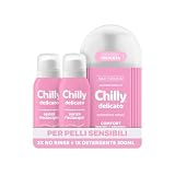 Chilly, Detergente Intimo Delicato 300ml + Detergente No Rinse 2x100ml