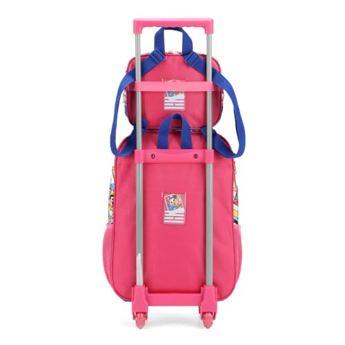 Mochila Infantil com Rodinha, Turma da Mônica, G, Rosa, Luxcel