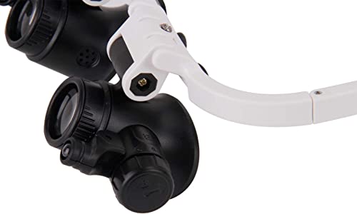 Lupa com faixa de cabeça ajustável profissional com luz LED 8X 15X 23X Óculos de lupa Óculos binocul