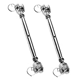 Zerodeko 2 Stück Drahtseilspanner Spanner für Drahtseil schwer Schnalle schrauben Spannschlösser aus Edelstahl Stahlkabelschloss kleiner Spanner Backenspannschloss Rostfreier Stahl Silber