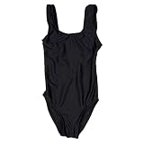 A Dash of Chic Girls One Piece Swimsuit- Youth Girls Blank Monokini- Girls Swimwear (L 5/6, Hot Pink)