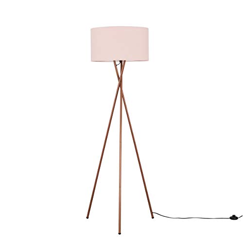 MiniSun | Modern Copper Metal Tripod Floor Lamp with a Pink Shade | Floor Lamps & Torchieres, Home Décor, Improvement & Lifestyle Essential
