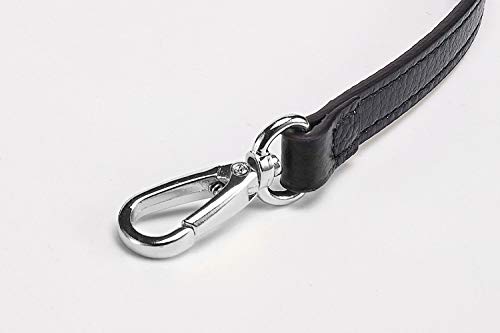 LIVE UP Full Grain Purse Strap Genuine Leather Replacement for Cross Body Bag HandBags (2# Black-Silver Buckles) - Thumbnail 3