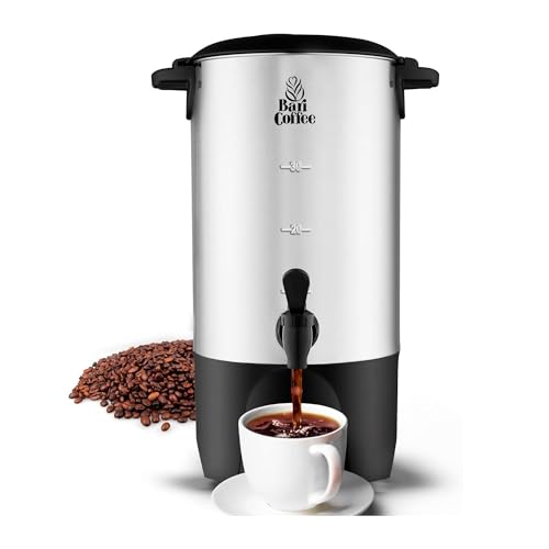 La Mejor Selección de Cafetera 100 Tazas los 5 más buscados. 43 Baricoffee Cafetera 6 Litros, 40 Tazas, Cafetera Electrica, Tapa con Asas, Acero Inoxidable, Cafeteras Automaticas, Dispensador de Bebidas, Filtro Permanente Lavable, Dispensador...