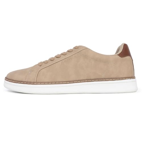 Image of Nautica Men's Casual Court Fashion Sneakers Classic Low-Top Lace-Up Shoes Comfortable Everyday Walking Style with Durable Outsole and Vegan Leather Upper