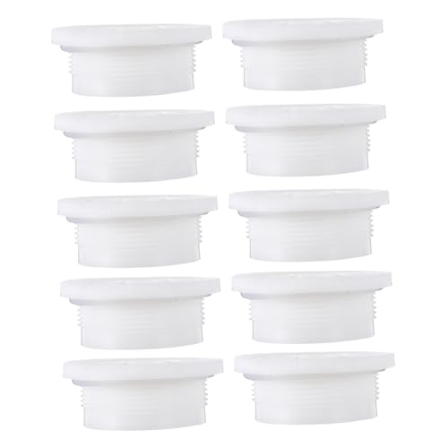 CHILDWEET 10 Pcs Plastic Bucket Lid Bung Cover Bottle Buckets Bottle Lids Closures Bung Cap with Gasket Water Bucket Cover Water Cap Burn Anti Splashes Drum Plug Barrel Bungs Bung Caps White