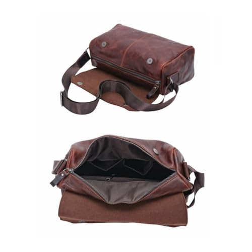 Mens Waist Packs Messenger Shoulder Bags Genuine Leather Casual Daypacks Crossbody Bags Travel Bags 12.2Inch3