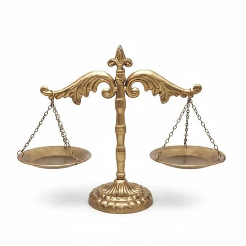 Image of Baoblaze Decorative Scale Metal Balance Statue With Twin Pans Nordic Silhouette Iron Ornament For Coffee Table And Desk Suitable for home interiors professional settings study areas reception counters