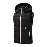 Beheizte Weste Herren Damen Winter Weste Leichte Outdoor Heizweste mit 9 Heizbereiche Winterjacke USB Elektrische für Outdoor Skifahren(Batterie Nicht inbegriffen(Size:4XL,Color:Schwarz)