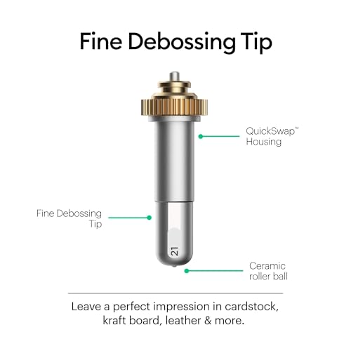 Cricut Fine Debossing Tip + QuickSwap Housing, Tip with Rolling Debossing Ball, Deboss Designs on Thick Foil, Cardstock & More, for Personalized Crafts, Compatible with Cricut Maker Cutting Machine by Cricut - Image 3