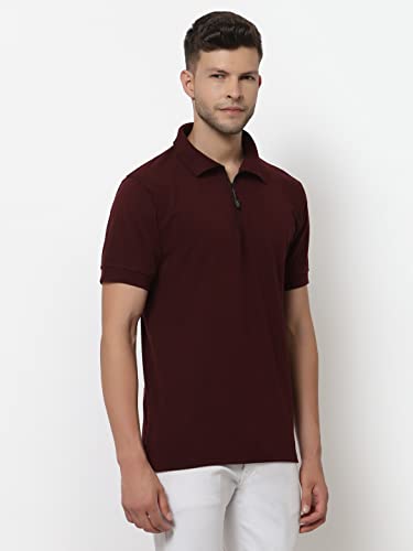 Image of UZARUS Men's Solid Cotton Regular Fit Polo T-Shirt