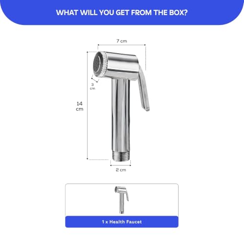 Image of Amazon Basics Health Faucet Gun Only - Premium ABS Plastic Jet Spray for Toilet | Durable Bathroom Bidet Spray Head Pack of 1