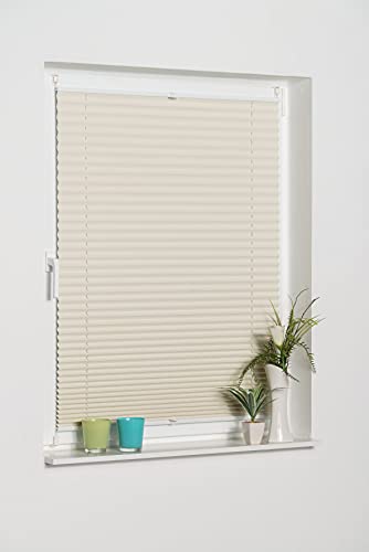 K-home Pleated Blackout Blind, Polyester, Cream, 40 x 130 (W x L), 40W x 130H cm - Image 4