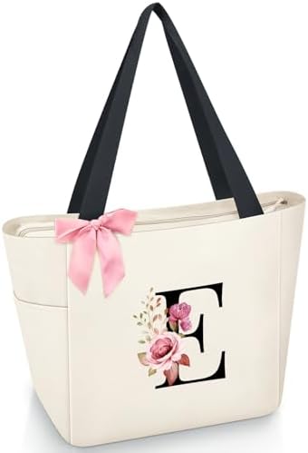 Vavabox Handtasche Damen A-Z mit Buchstabe - Geschenke für Frauen | Personalisierte Schultertasche mit Reissverschluss für Arbeit Uni Schule, Geburtstagsgeschenk für Freundin Braut