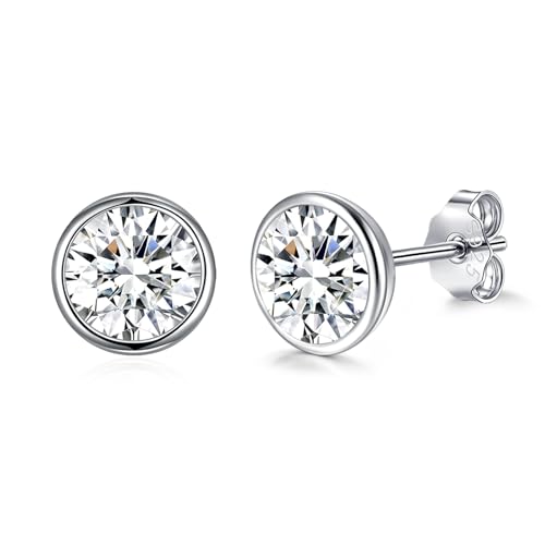 Boucles d'oreilles argent 925 anti-allergie avec cristal de 8mm