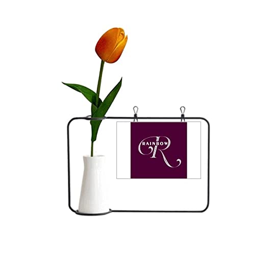 Lettera Espressione Arcobaleno Tulipano Artificiale Vaso Decorazione