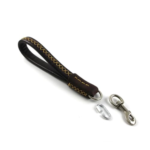 HOLIDYOYO 25cm Short Pet Traction Strap Dog Cat Pulling Leash Pu for Fashion Pet Accessory