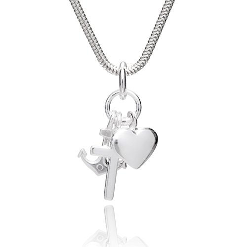 LillyMarie Halskette Aus Sterlingsilber Mit Anhänger Glaube Liebe Hoffnung Verstellbar