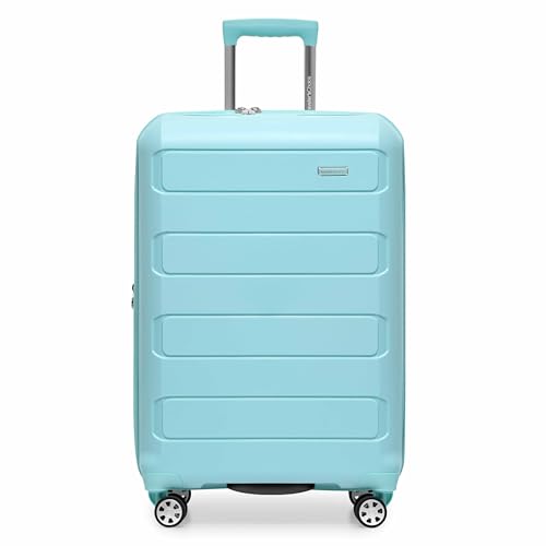 Traveler's Choice Pagosa Indestructible Hardshell Expandable Spinner Luggage, Baby Blue, 26" Medium - Image 3