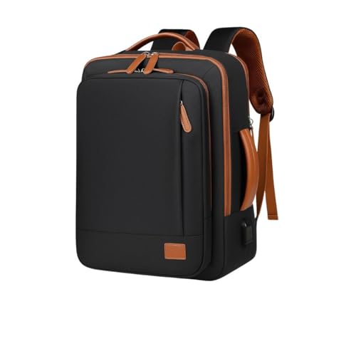 Mochila de Viagem Grande 40L para Notebook até 15,6 Expansível à Prova d’Água com USB Masculina e Feminina Aprovada por Companhias Aérea (Preto)