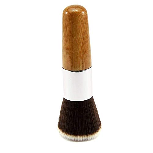 TOPFAY maquillaje cepillo plano belleza bambú madera cosméticos cepillo para Powder(Bronze) de líquido crema de base