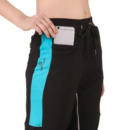 Image of UZARUS Women's Cotton Slim Fit Joggers Track Pants with 2 Zippered Pockets
