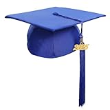 Newrara Graduation Unisex Matte Adult Graduation Cap with Tassel (Royal)